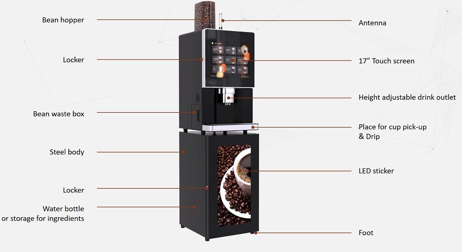 smart coffee vending machine outside